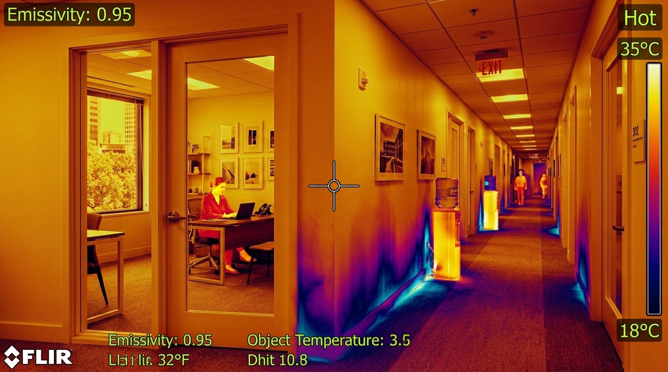FLIR Radiometric Thermal Infrared moisture gradient detection