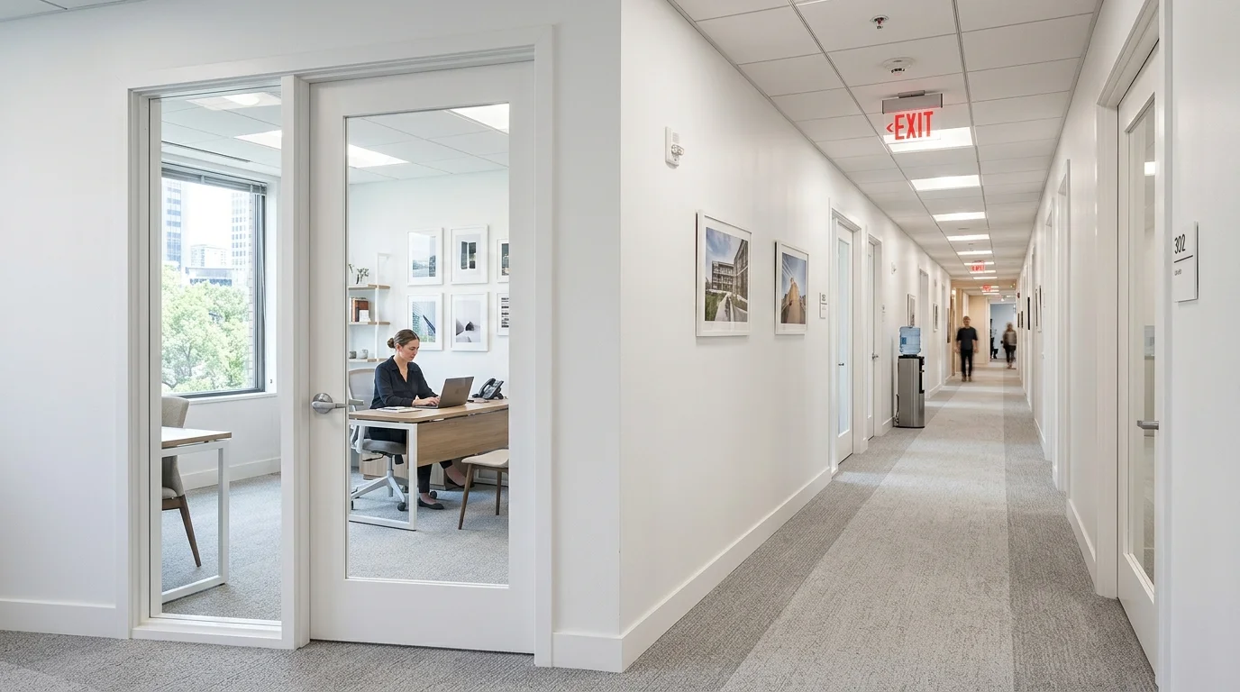 Visible optical light drywall corridor