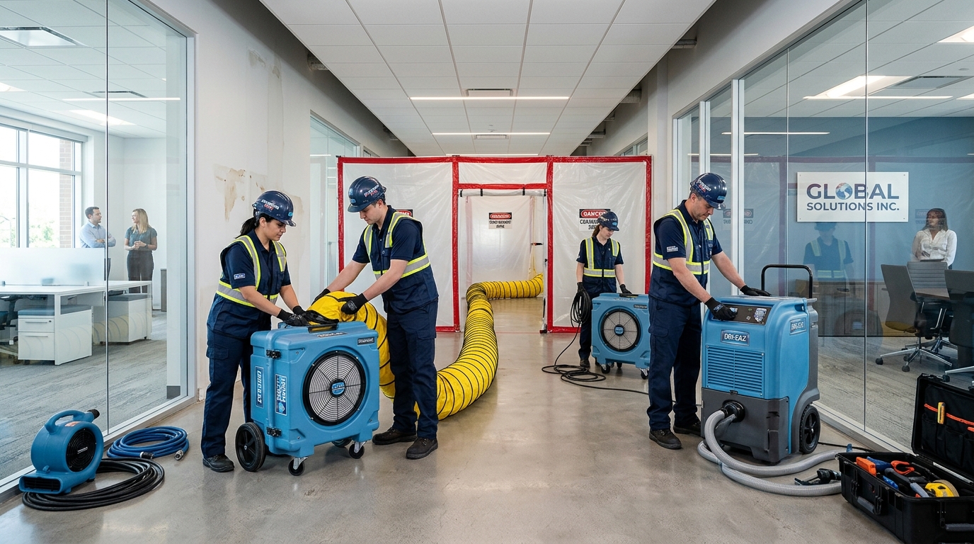 Negative air HEPA containment and mechanical air handler decontamination